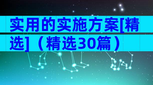 实用的实施方案[精选]（精选30篇）